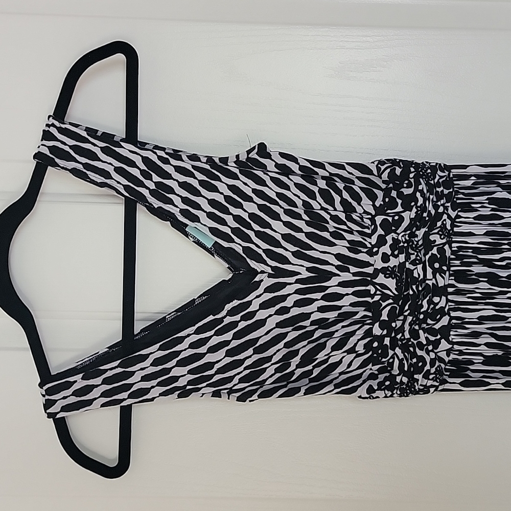 PLENTY DRESS TRACY REESE MAXI BLACK WHITE XS X SMALL